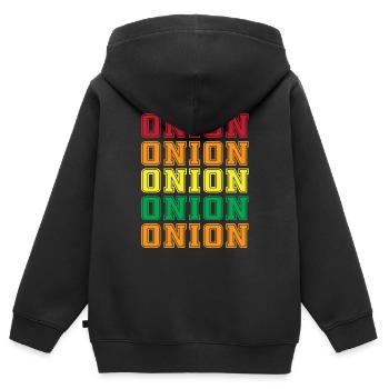 Oignon - Sweat Premium à capuche zippé enfant bio - noir - Dos - AI Model Kid Male (0cm)