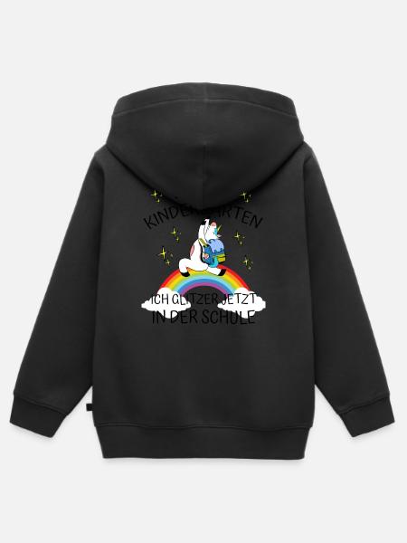 Bye Bye Kindergarten - Kinder Premium Organic Zip Hoodie - Schwarz