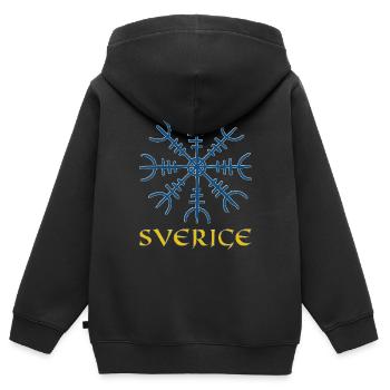Viking Compass Vegvisir Swede Sverige Cadeau - Sweat Premium à capuche zippé enfant bio - noir - Dos - AI Model Kid Male (0cm)