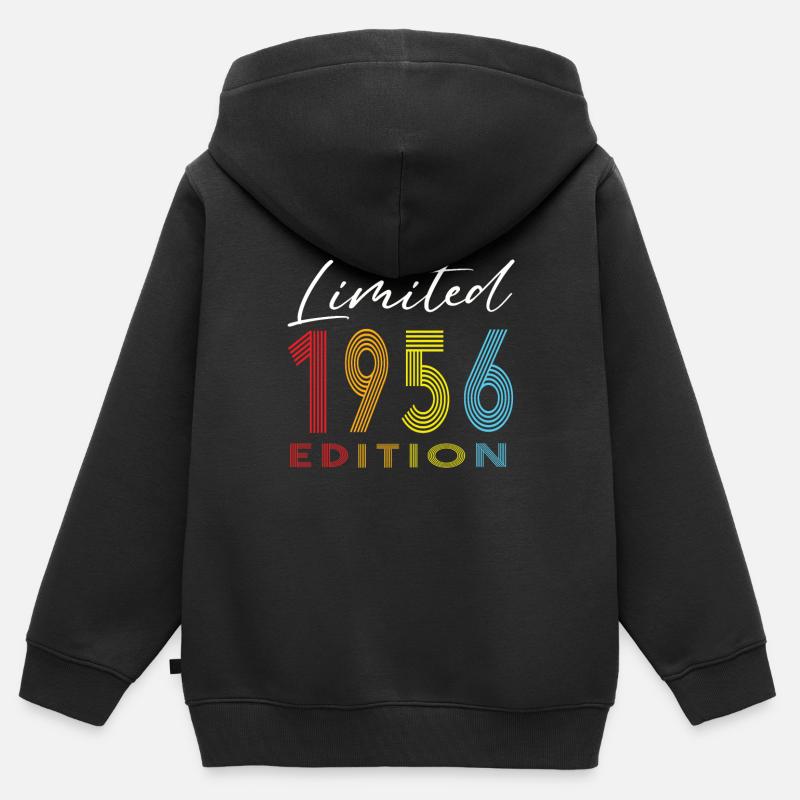 Édition limitée 1956 - Sweat Premium à capuche zippé enfant bio - noir