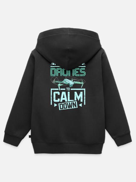 Fly drones to calm down - Kinder Premium Organic Zip Hoodie - Schwarz