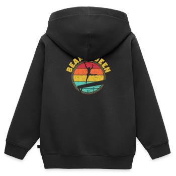 Balkenkönigin Lustige Gymnastik Königinnen Turner - Kinder Premium Organic Zip Hoodie - Schwarz - Hinten - AI Model Kid Male (0cm)