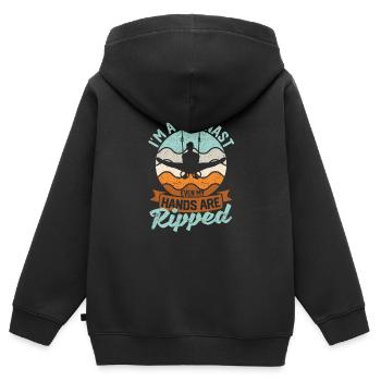 Gymnastique amusante Je suis une gymnaste Même mon - Sweat Premium à capuche zippé enfant bio - noir - Dos - AI Model Kid Male (0cm)