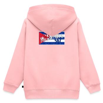 Salsa 123 567 Cuba Flag - Kids Premium Organic Zip-up Hoodie - rose - Back - AI Model Kid Female (0cm)