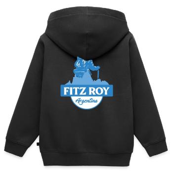 Fitz Roy Trek – Argentinien - Kinder Premium Organic Zip Hoodie - Schwarz - Hinten - AI Model Kid Male (0cm)
