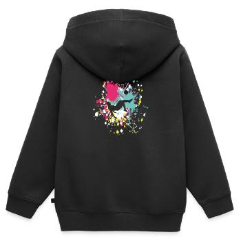 Soccer Start Scissor Kick Color Splash - Sweat Premium à capuche zippé enfant bio - noir - Dos - AI Model Kid Male (0cm)
