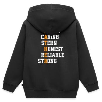Funny Caring Stern Honest Dad Joke - Kids Premium Organic Zip-up Hoodie - black - Back - AI Model Kid Male (0cm)