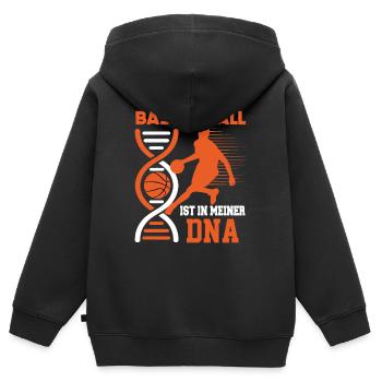Basketball Dunking Spieler Korbleger Spruch - Kinder Premium Organic Zip Hoodie - Schwarz - Hinten - AI Model Kid Male (0cm)