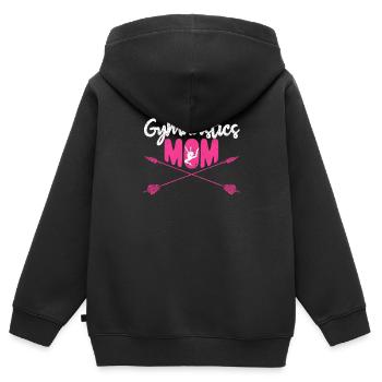 Gymnastik Mama Niedliche Turnerin Elternteil - Kinder Premium Organic Zip Hoodie - Schwarz - Hinten - AI Model Kid Male (0cm)