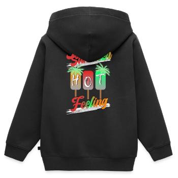 Sentiment d’été - Sweat Premium à capuche zippé enfant bio - noir - Dos - AI Model Kid Male (0cm)