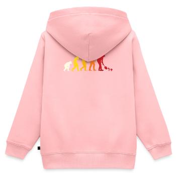 Évolution du cueilleur de champignons - Sweat Premium à capuche zippé enfant bio - rose - Dos - AI Model Kid Female (0cm)
