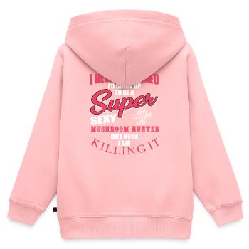 Mushroomer - Kids Premium Organic Zip-up Hoodie - rose - Back - AI Model Kid Female (0cm)