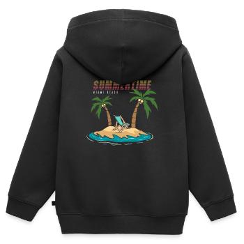 Summertime Miami Beach Vacation - Kids Premium Organic Zip-up Hoodie - black - Back - AI Model Kid Male (0cm)