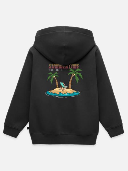 Summertime Miami Beach Vacation - Kinder Premium Organic Zip Hoodie - Schwarz