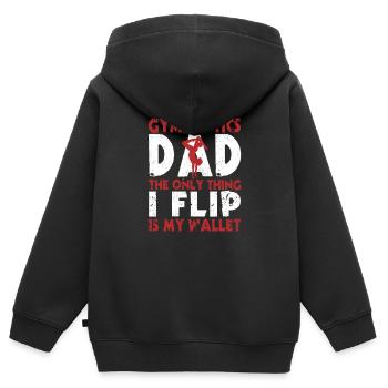 Gymnastik Dad Das Einzige, was ich kippe, ist mein - Kinder Premium Organic Zip Hoodie - Schwarz - Hinten - AI Model Kid Male (0cm)