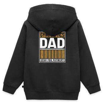 Gymnastique père scan pour le paiement drôle - Sweat Premium à capuche zippé enfant bio - noir - Dos - AI Model Kid Male (0cm)