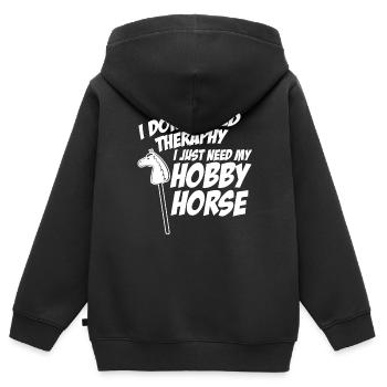 Cheval de loisir Cheval Disant Cheval de loisir - Sweat Premium à capuche zippé enfant bio - noir - Dos - AI Model Kid Male (0cm)