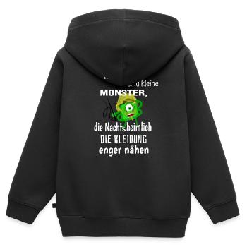 Kalorien sind kleine Monster - Kinder Premium Organic Zip Hoodie - Schwarz - Hinten - AI Model Kid Male (0cm)
