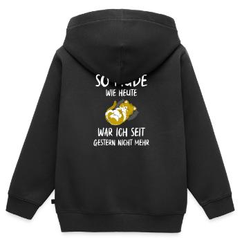 Müde Katze - lustige müde Katzen - Kinder Premium Organic Zip Hoodie - Schwarz - Hinten - AI Model Kid Male (0cm)