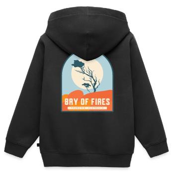 Bay of Fires - Tasmania, Australia - Kids Premium Organic Zip-up Hoodie - black - Back - AI Model Kid Male (0cm)