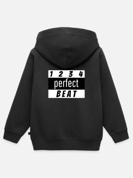 Beat design - Kinder Premium Organic Zip Hoodie - Schwarz