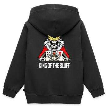 Pokerspieler King Of The Bluff Poker Cards Poker Poker - Kinder Premium Organic Zip Hoodie - Schwarz - Hinten - AI Model Kid Male (0cm)
