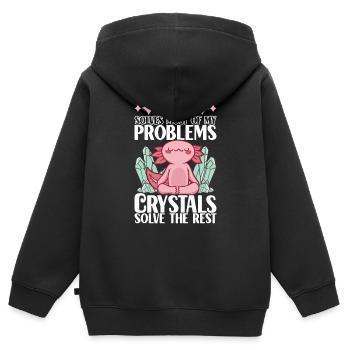 Yoga Yogi Relax - Sweat Premium à capuche zippé enfant bio - noir - Dos - AI Model Kid Male (0cm)