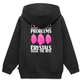 Yoga Yogi Relax - Sweat Premium à capuche zippé enfant bio - noir - Dos - AI Model Kid Male (0cm)