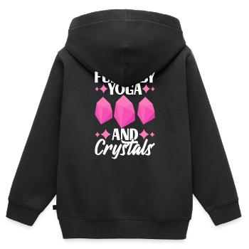 Yoga Yogi Relax - Sweat Premium à capuche zippé enfant bio - noir - Dos - AI Model Kid Male (0cm)
