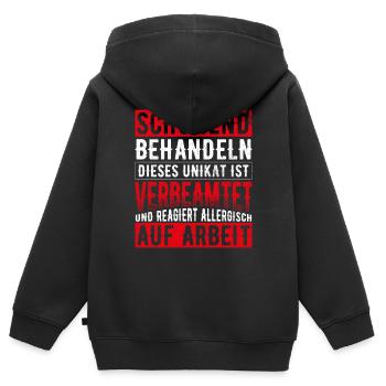 Beamter Schonend behandeln reagiert allergisch auf - Kinder Premium Organic Zip Hoodie - Schwarz - Hinten - AI Model Kid Male (0cm)