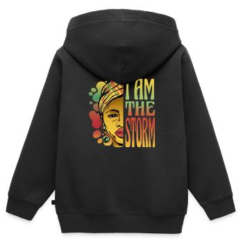 Ich bin der Sturm Ich bin der Sturm Geschenk Inspi - Kinder Premium Organic Zip Hoodie - Schwarz - Hinten - AI Model Kid Male (0cm)