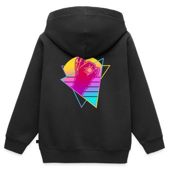 Have a look at Retro Vaporwave - Kids Premium Organic Zip-up Hoodie - black - Back - AI Model Kid Male (0cm)