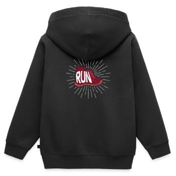 Sportschuh Run Funny Running Sprint Jogging - Kinder Premium Organic Zip Hoodie - Schwarz - Hinten - AI Model Kid Male (0cm)