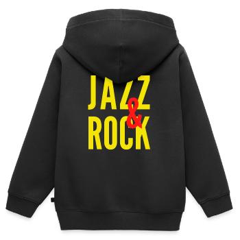JAZZ et ROCK - Sweat Premium à capuche zippé enfant bio - noir - Dos - AI Model Kid Male (0cm)
