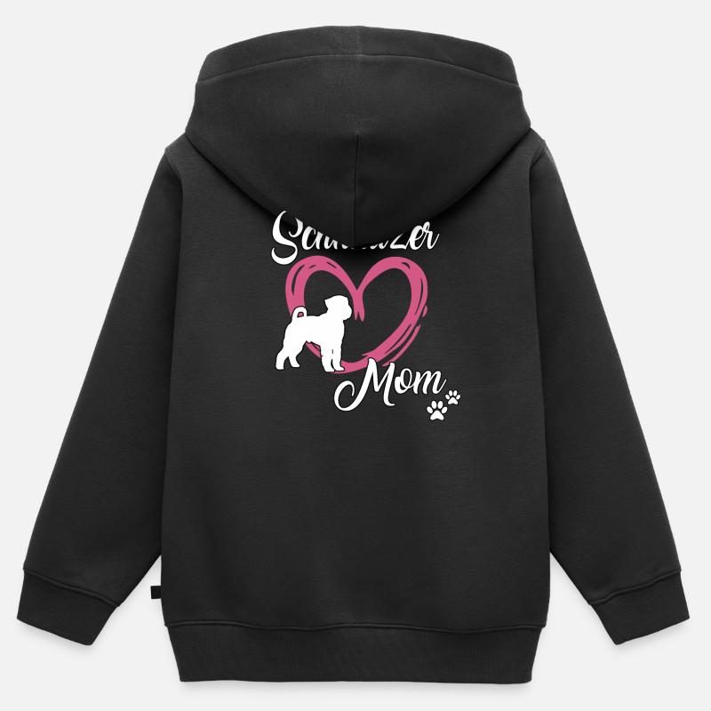 Schnauzer Maman Maîtresse École de chiens Géant Schnauzer - Sweat Premium à capuche zippé enfant bio - noir