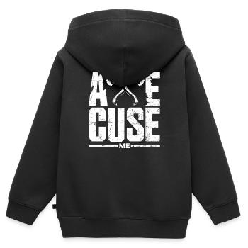Hache Hache Lancer Hache Hache Lancer Hache Ax Lanceur Hache Cuse - Sweat Premium à capuche zippé enfant bio - noir - Dos - AI Model Kid Male (0cm)