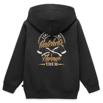 Axe Hatchet Throwing Hatchet Ax Thrower I Throw - Kinder Premium Organic Zip Hoodie - Schwarz - Hinten - AI Model Kid Male (0cm)