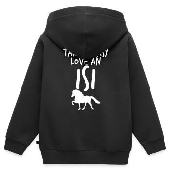 Islandpferd Islandpony Islandpferde - Kinder Premium Organic Zip Hoodie - Schwarz - Hinten - AI Model Kid Male (0cm)