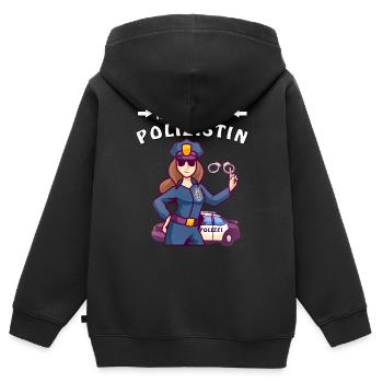 NACHWUCHS POLIZISTIN - Kinder Premium Organic Zip Hoodie - Schwarz - Hinten - AI Model Kid Male (0cm)