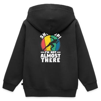 Courir drôle Marathon Runner Shut Up I - Sweat Premium à capuche zippé enfant bio - noir - Dos - AI Model Kid Male (0cm)