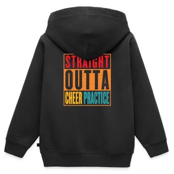 Straight Outta Cheer Practice - Kids Premium Organic Zip-up Hoodie - black - Back - AI Model Kid Male (0cm)