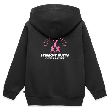 Straight Outta Cheer Practice - Kids Premium Organic Zip-up Hoodie - black - Back - AI Model Kid Male (0cm)