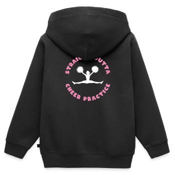 Straight Outta Cheer Practice - Kids Premium Organic Zip-up Hoodie - black - Back - AI Model Kid Male (0cm)