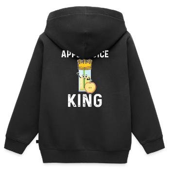 Roi du jus de pomme - Sweat Premium à capuche zippé enfant bio - noir - Dos - AI Model Kid Male (0cm)
