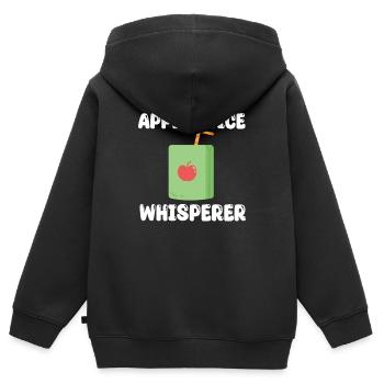 Chuchoteur de jus de pomme - Sweat Premium à capuche zippé enfant bio - noir - Dos - AI Model Kid Male (0cm)