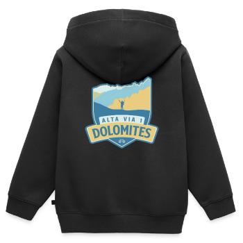 Höhenweg 1 - Alta Via 1 Dolomiten - Kinder Premium Organic Zip Hoodie - Schwarz - Hinten - AI Model Kid Male (0cm)