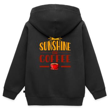 Sunshine and Coffee - Kinder Premium Organic Zip Hoodie - Schwarz - Hinten - AI Model Kid Male (0cm)