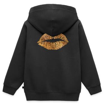 Leoprad print mouth - Kinder Premium Organic Zip Hoodie - Schwarz - Hinten - AI Model Kid Male (0cm)