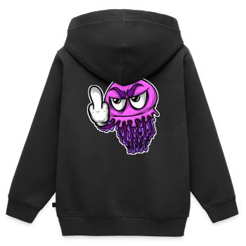 Méduse méduse du majeur Méduse - Sweat Premium à capuche zippé enfant bio - noir - Dos - AI Model Kid Male (0cm)