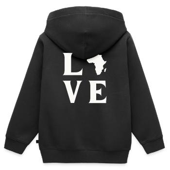 Aimer l’Afrique - Sweat Premium à capuche zippé enfant bio - noir - Dos - AI Model Kid Male (0cm)